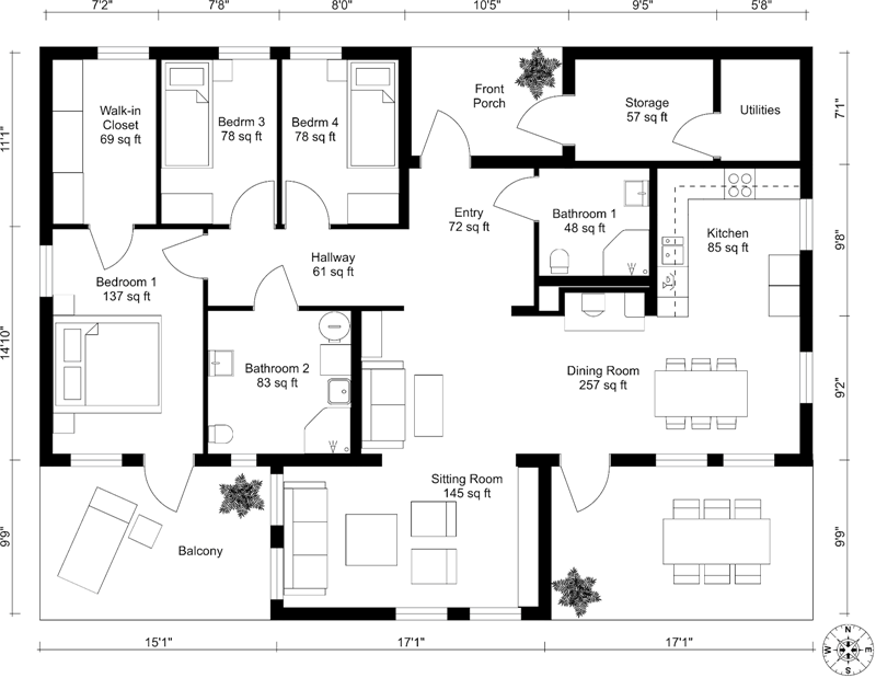 what is a floor plan with dimensions